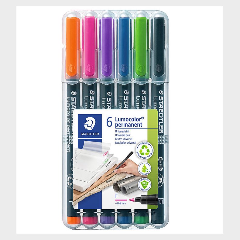 Staedtler Tuscher - 6 stk. - Lumocolor Perm - 0,6 mm