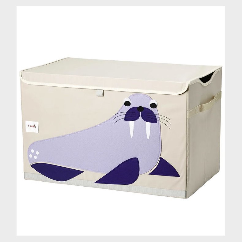 3 Sprouts Opbevaringskasse m. Lg - 61x37x38 cm - Hvalros