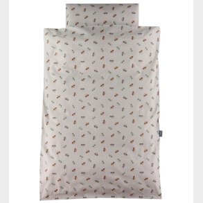 Nrgaard Madsens Sengetj - Junior - Beige m. Biler i Brndte Fa