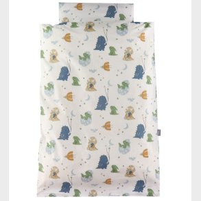 Nrgaard Madsens Sengetj - Baby - Bl/Grn m. Store Dinosaur