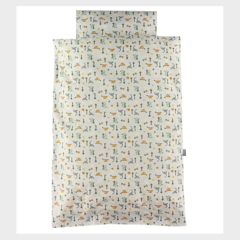Nrgaard Madsens Sengetj - Voksen - Hvid/Grn m. Dinosaur