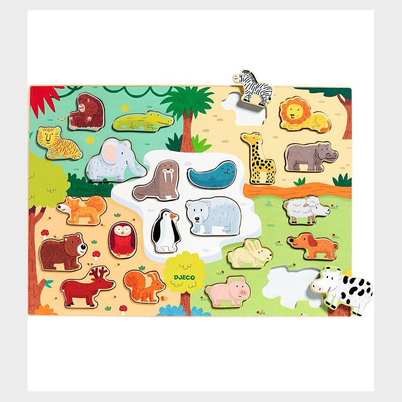 Djeco Puslespil - Tr� - 22 Brikker - Puzzlo Animo