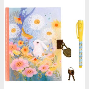 Djeco Dagbog m. L�s og Magisk Pen - Kendra Binney - Kanin/Blomst