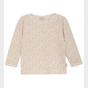 Minymo Bluse - Rib - Pink Champagne m. Blomster