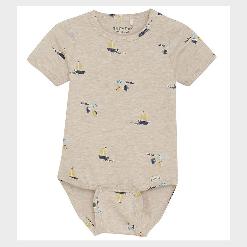 Minymo Body k/� - Light Beige Melange m. Sejlb�de