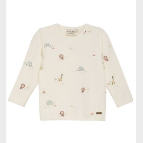 Minymo Bluse - Eggnog m. Dyr