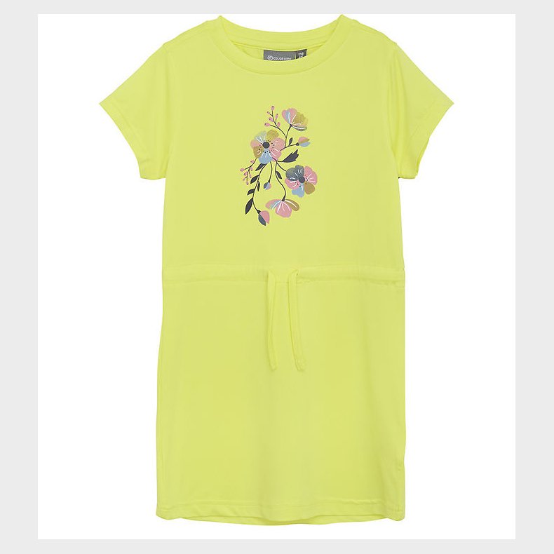 Color Kids Kjole - Polyester - Limelight m. Blomster