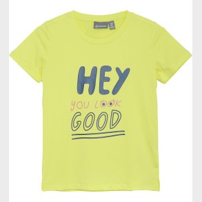 Color Kids T-shirt - Polyester - Limelight m. Tekst