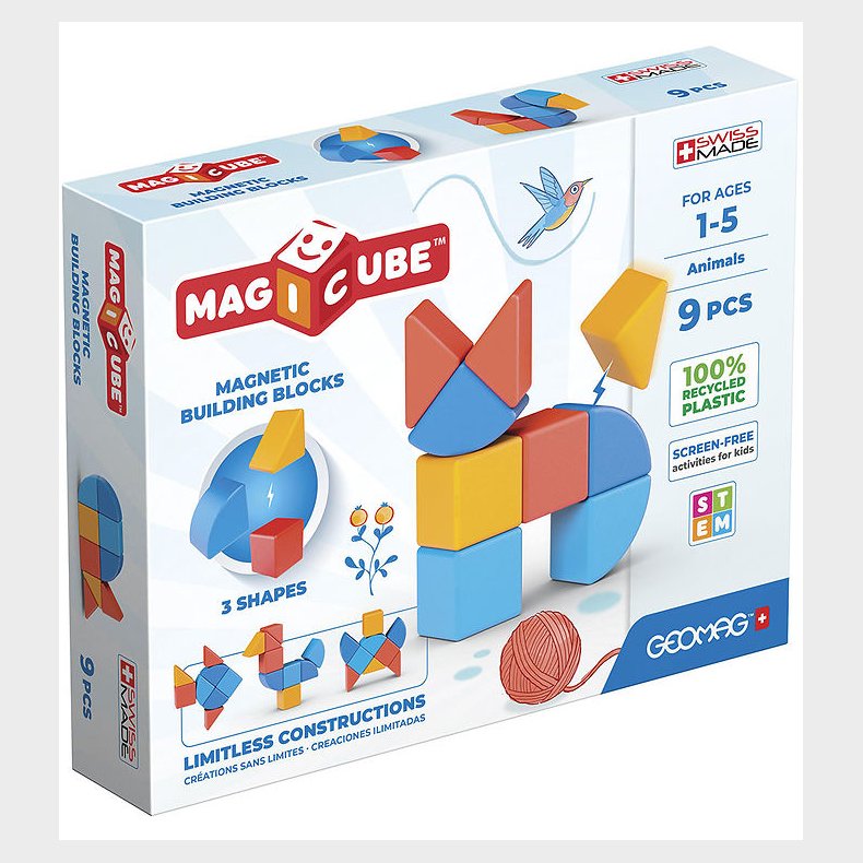 Geomag Magnets�t - Magicube Shapes Animal Recycled - 9 Dele