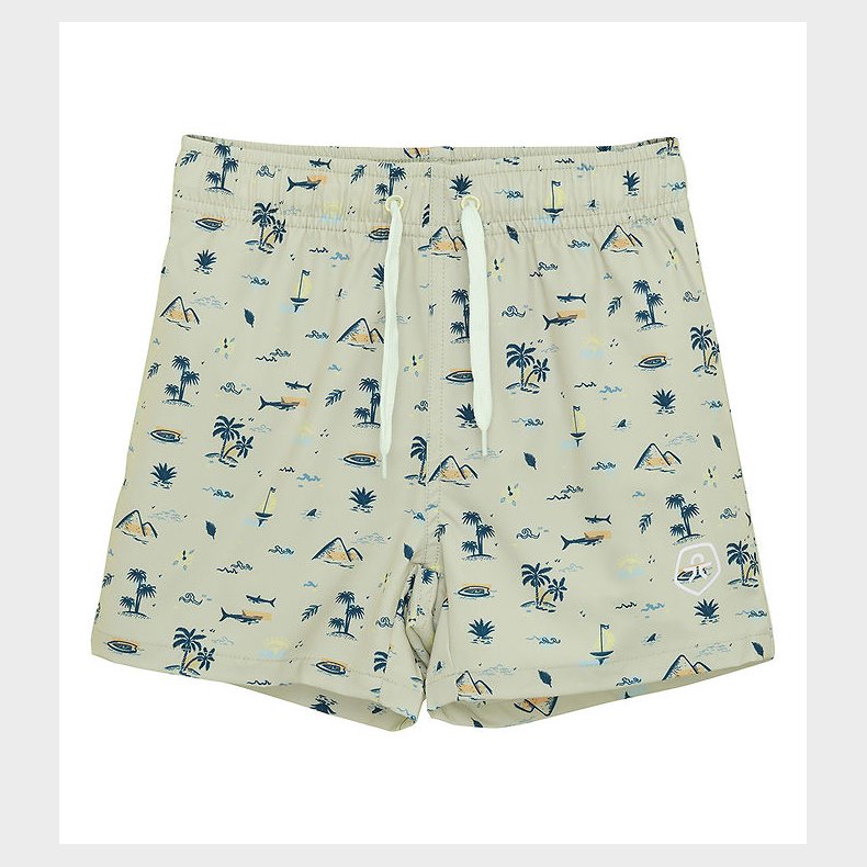 Color Kids Badeshorts - Tidal Foam m. Strandtema
