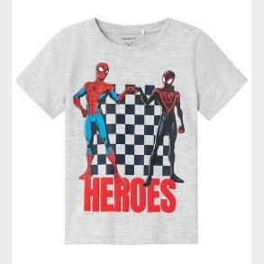 Name It T-Shirt - NmmMaclin Spiderman - Light Grey Melange