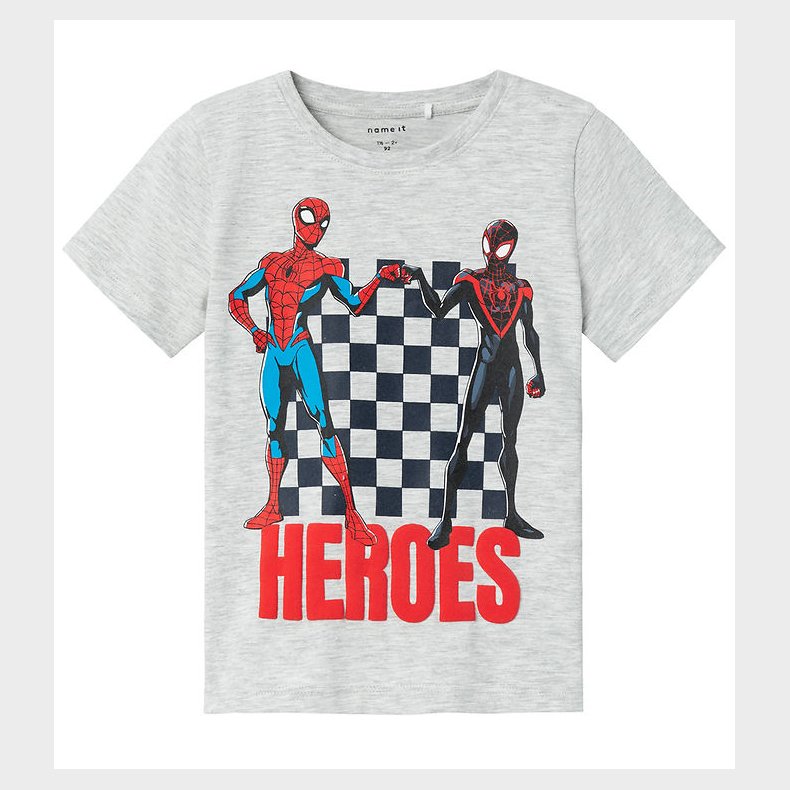 Name It T-Shirt - NmmMaclin Spiderman - Light Grey Melange