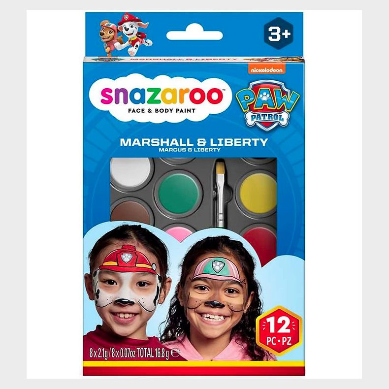 Snazaroo Ansigtsmaling - 8 Farver - Paw Patrol Marshall & Libert