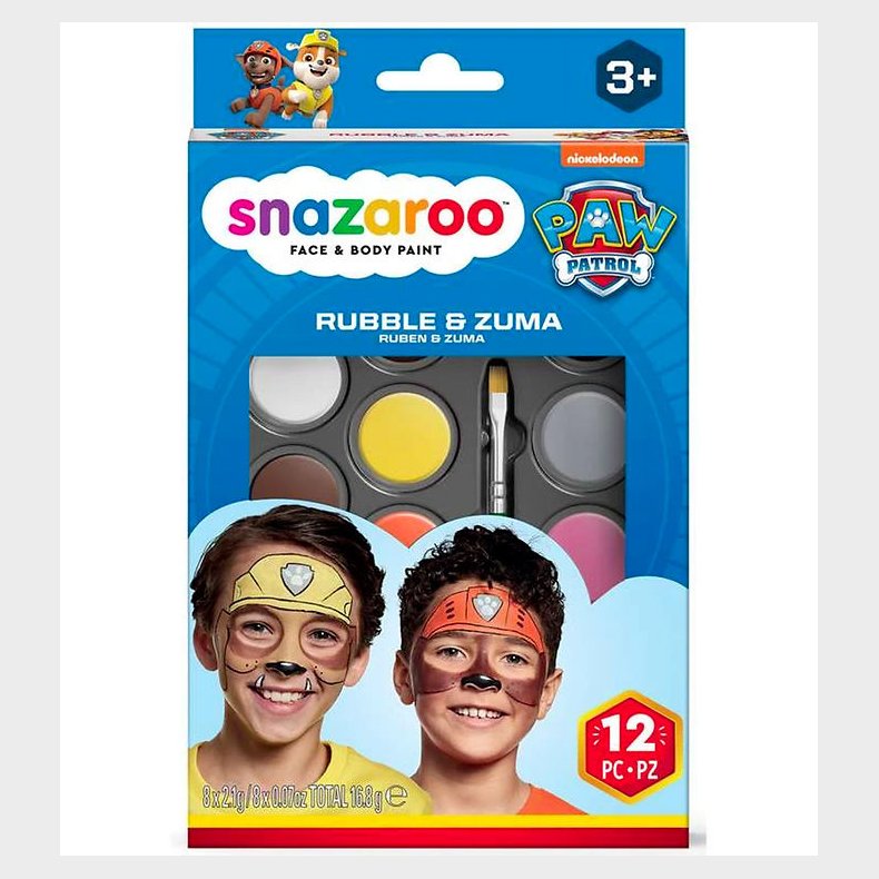 Snazaroo Ansigtsmaling - 8 Farver - Paw Patrol Rubble & Zuma