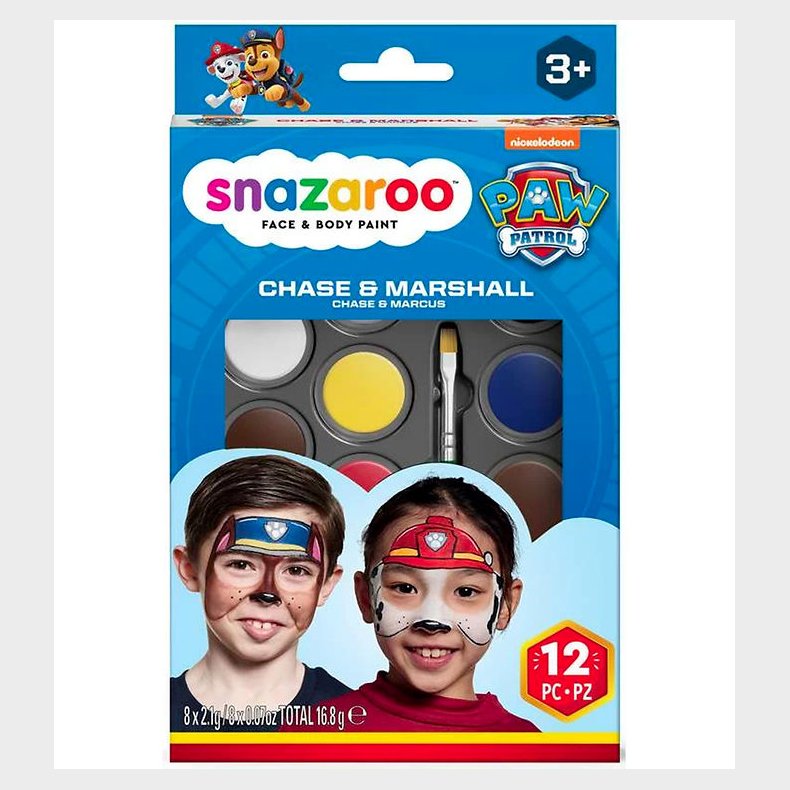 Snazaroo Ansigtsmaling - 8 Farver - Paw Patrol Chase & Marshall