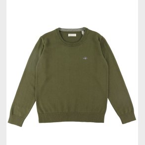 GANT Bluse - Strik - Shield Classic - Juniper Green