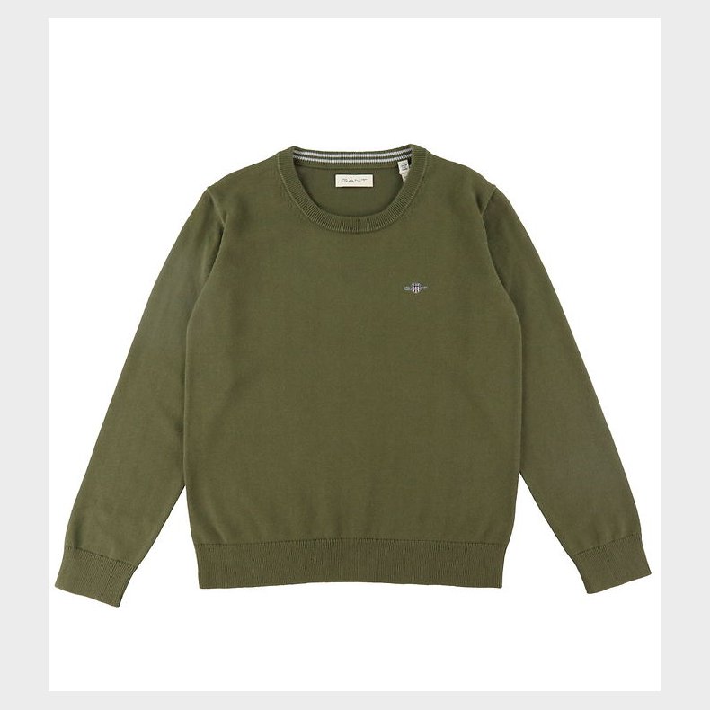 GANT Bluse - Strik - Shield Classic - Juniper Green