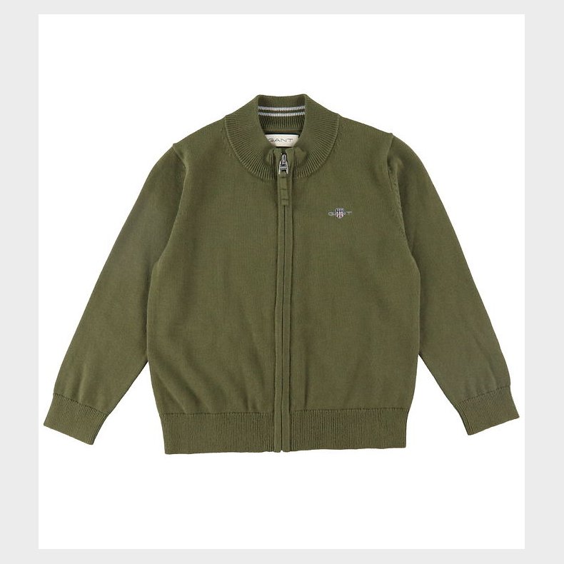 GANT Cardigan - Strik - Shield - Juniper Green