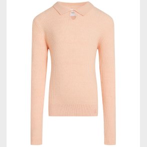 Calvin Klein Bluse - Strik - Rib - Polo Collar - Pink Sand