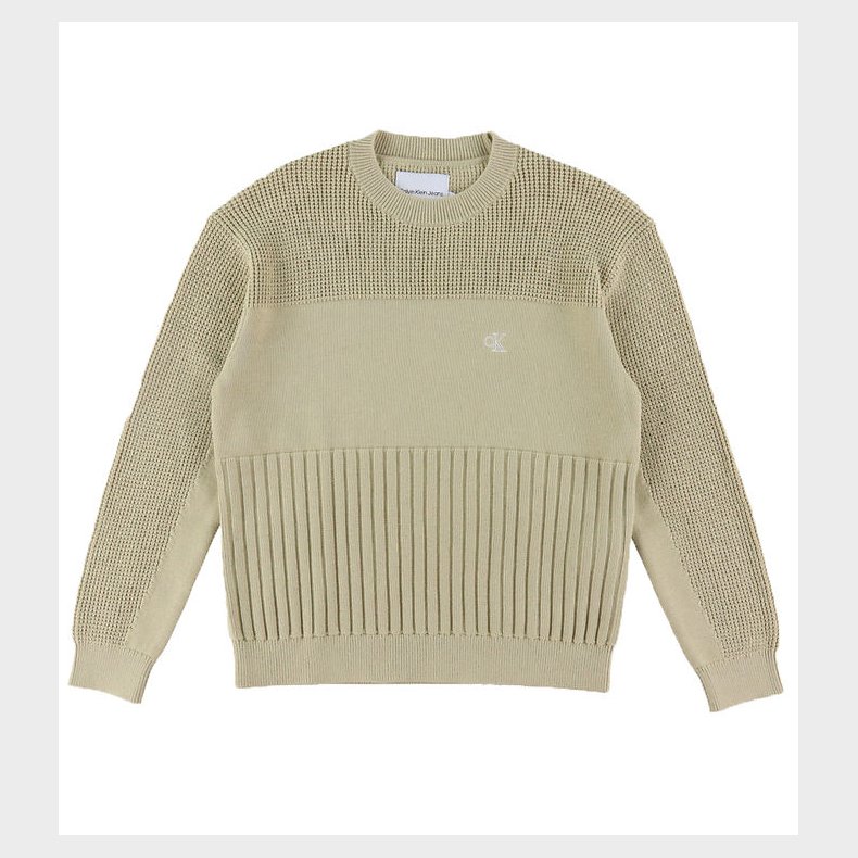 Calvin Klein Bluse - Strik - 3-Stitches Monogram - Pale Khaki