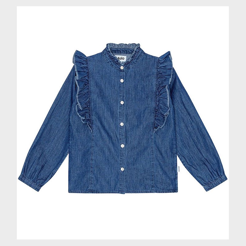 Molo Skjorte - Raphaella - Mid Blue Wash