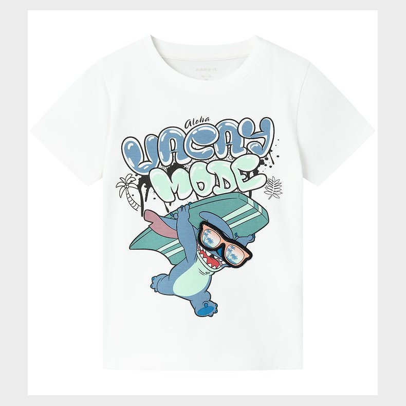 Name It T-Shirt - NmmManuel Stitch - Bright White