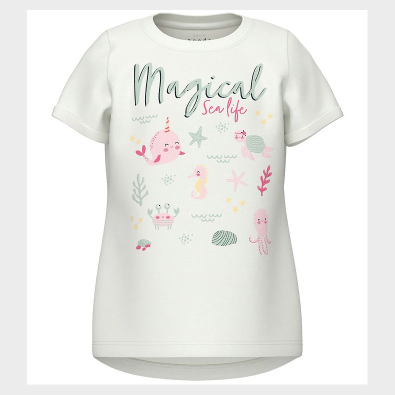 Name It T-shirt - NmfVix - Bright White/Magical Sealife