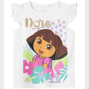 Name It T-shirt - NmfMulsa Dora - Bright White m. Glitter