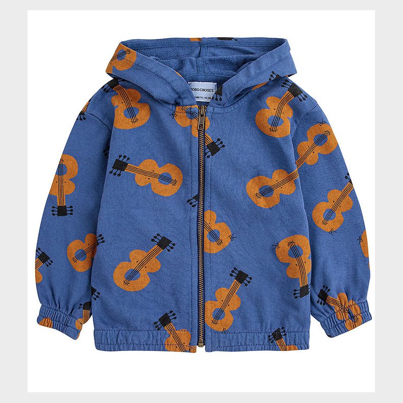 Bobo Choses Sweatcardigan - Navy Blue m. Guitarer