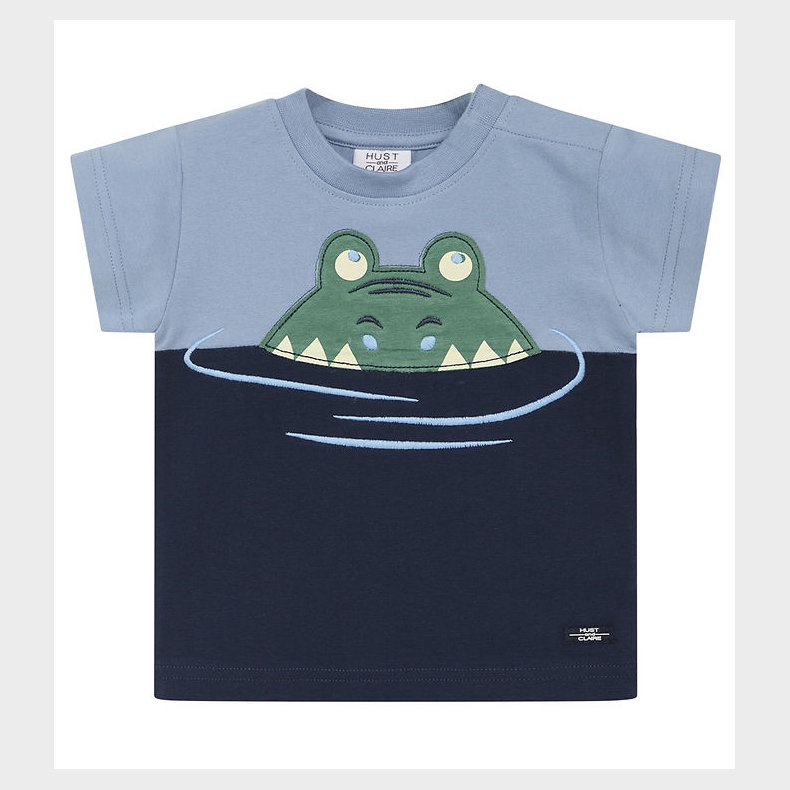 Hust and Claire T-shirt - Arthur - Faded Blue m. Krokodille