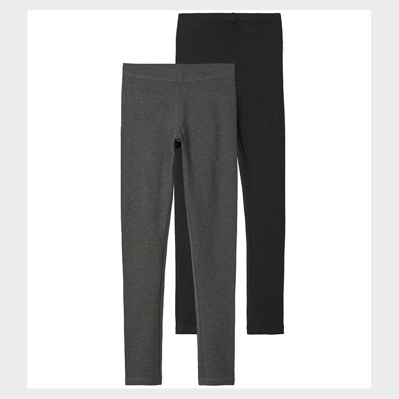 Name It Leggings - Noos - 2-pak - NkfVivian - Dark Grey Melange