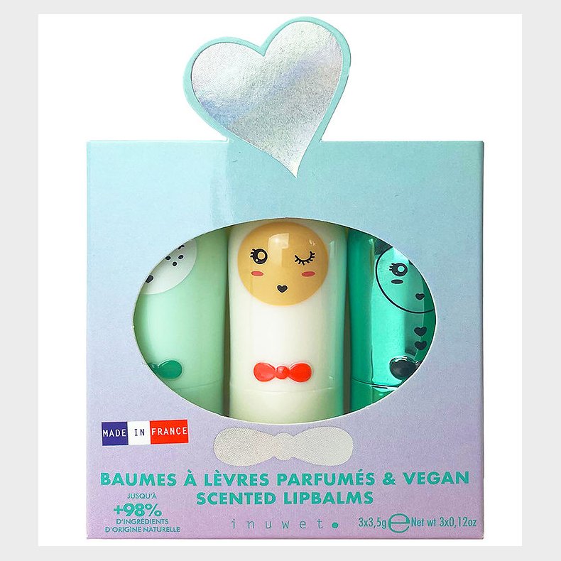 Inuwet Lbepomader - 3-pak - Seashell - Cotton Candy/Apple/Cupca