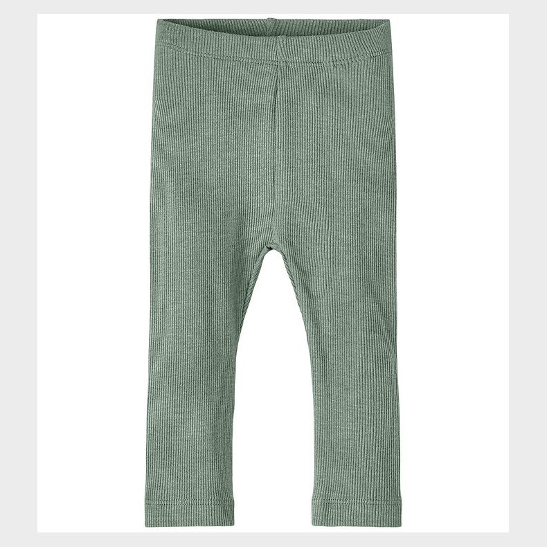 Name It Leggings - Noos - Rib - NbnKab - Lily Pad/Melange