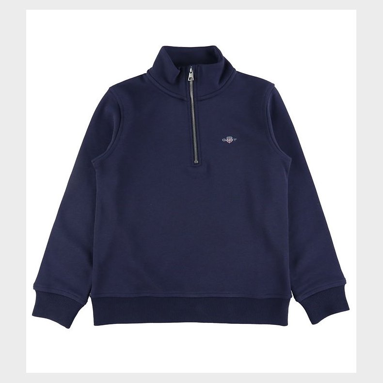 GANT Sweatshirt - Shield Half Zip - Evening Blue