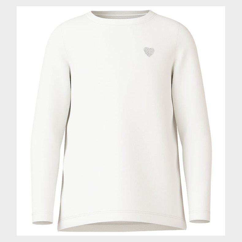 Name It Bluse - Noos - NkfVioline - Bright White m. Hjerte