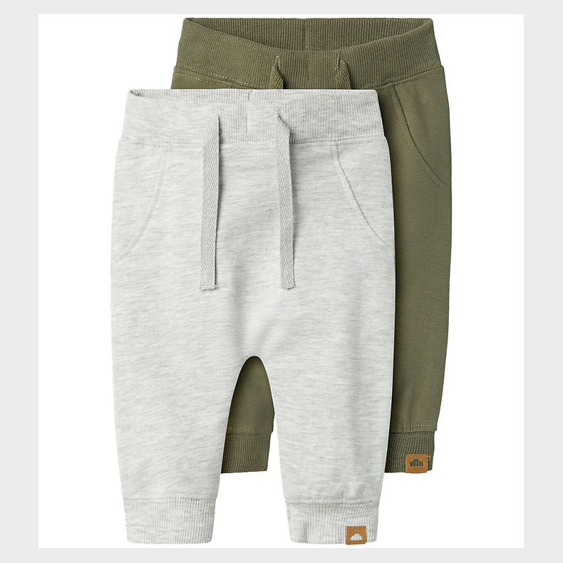 Name It Sweatpants - Noos - NbnTakki - 2-pak - Light Grey Melang