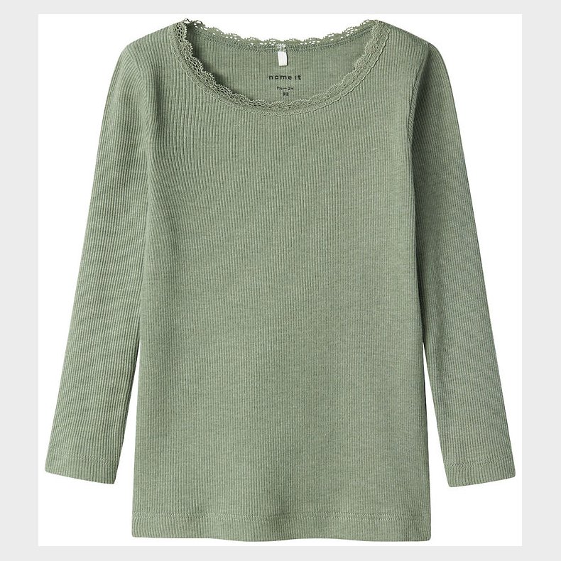 Name It Bluse - Noos - Rib - NmfKab - Lily Pad/Melange