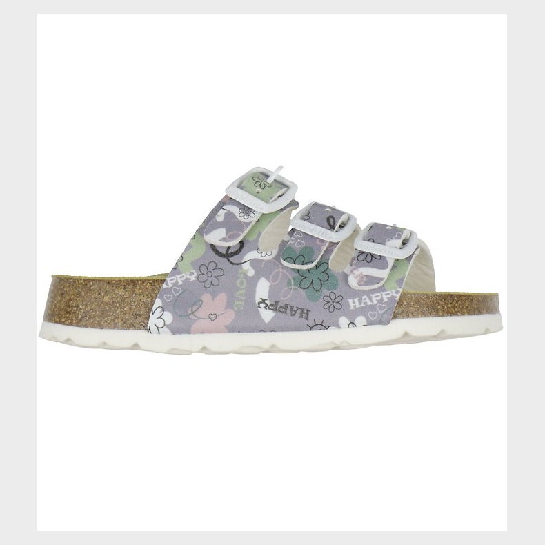 Superfit Sandaler - Fussbettpantoffel - Lilla m. Print