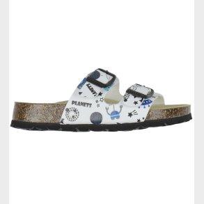 Superfit Sandaler - Fussbettpantoffel - Hvid/Bl m. Rumtema