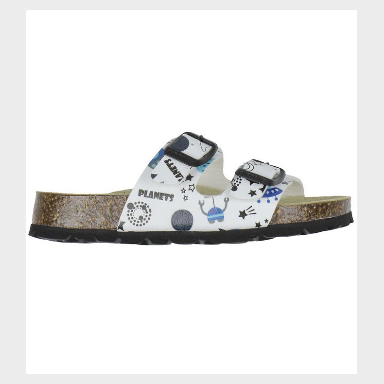 Superfit Sandaler - Fussbettpantoffel - Hvid/Bl m. Rumtema