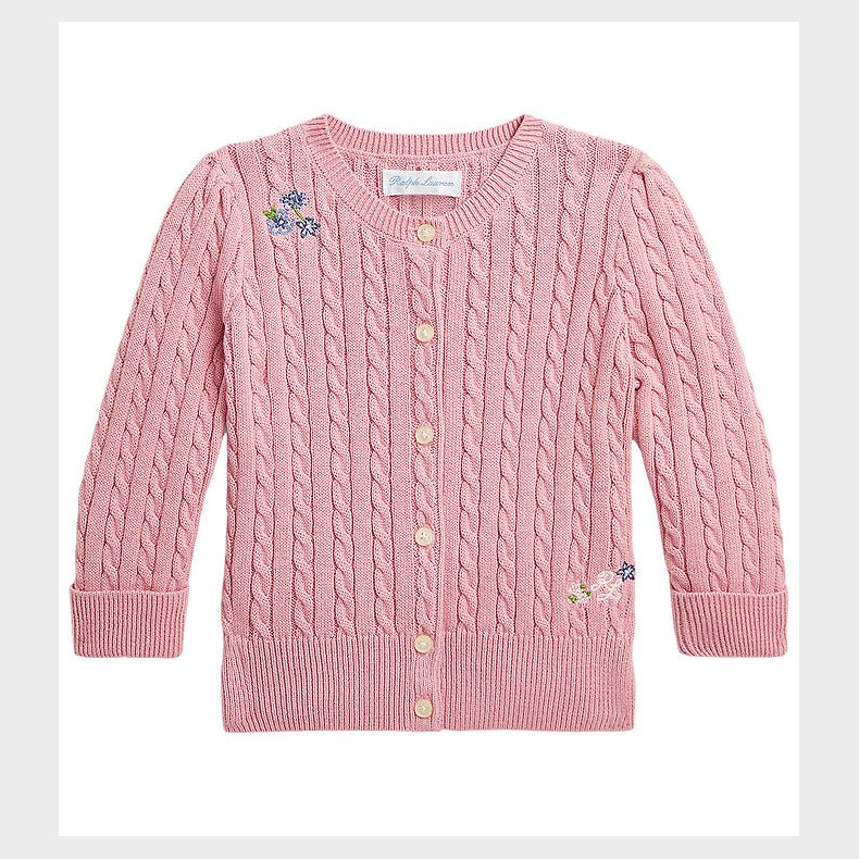 Polo Ralph Lauren Cardigan - Strik - Tickled Pink m. Blomster