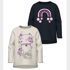 Name It Bluse - 2-pak - NmfViolet - Jet Stream/Dark Sapphire