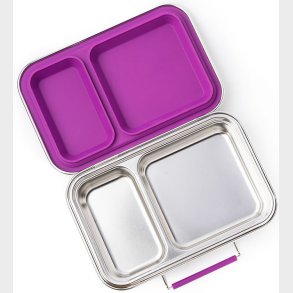 LEKKABOX Madkasse - Duo - Rustfrit Stl - 750 ml - Lilla