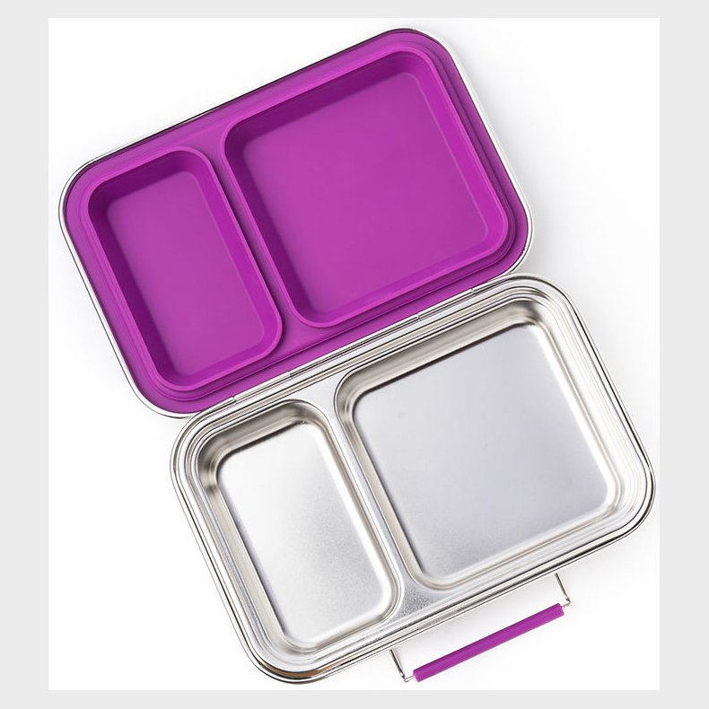 LEKKABOX Madkasse - Duo - Rustfrit Stl - 750 ml - Lilla