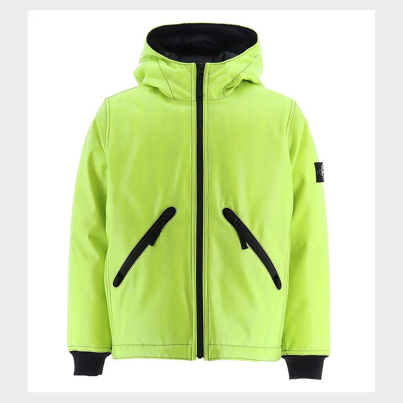 Stone Island Dunjakke m. PU - Farveskift - Lemon/Navy