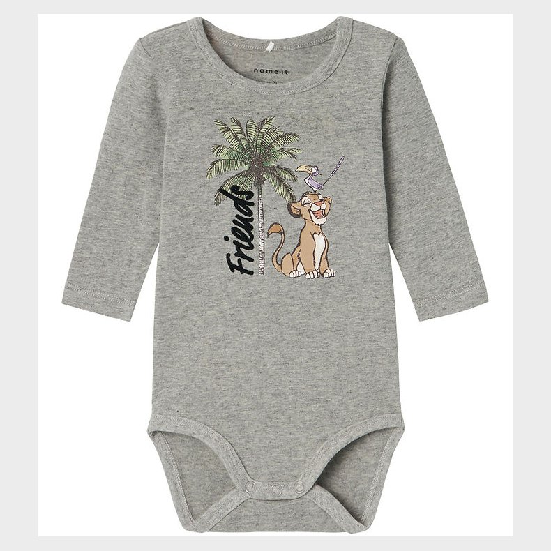 Name It Body l/ - NbmJebbi Lion King - Grey Melange