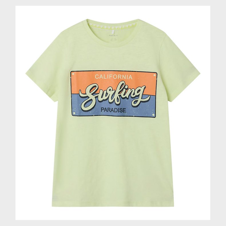 Name It T-shirt - NkmPfholiday - Lime Cream