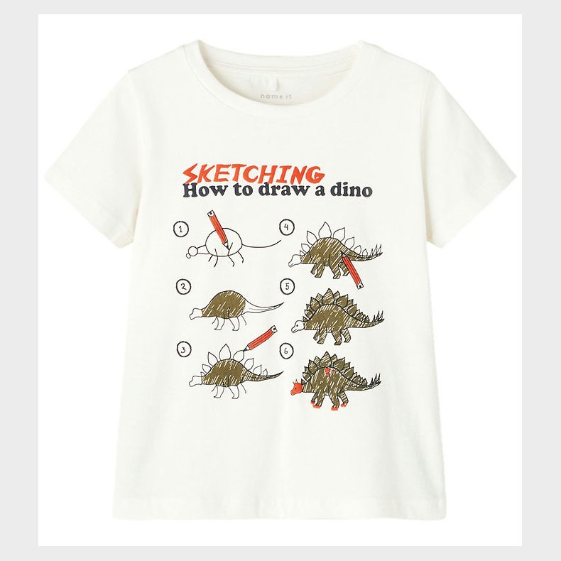 Name It T-shirt - NmmPhow - Bright White/Dino