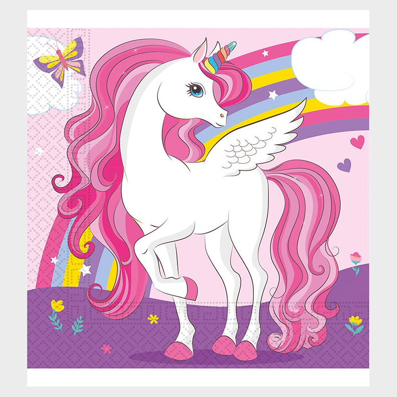 Decorata Party Servietter - 20-pak - 33x33 cm - Unicorn Rainbow