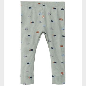 Name It Leggings - Rib - NbmDabu - Wrought Iron m. Kretjer